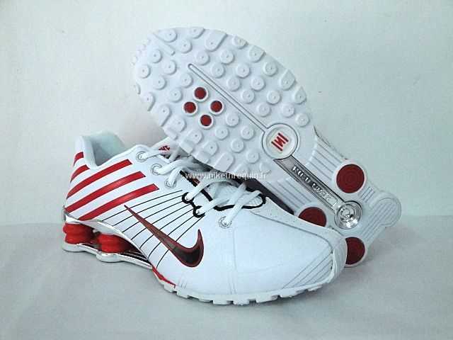 Blanc Et Rouge Nike Shox R4 Nouvelle